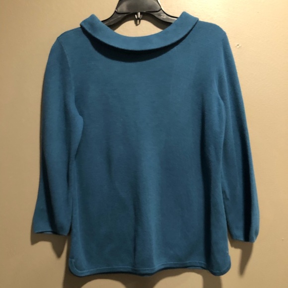 Talbot Teal Knot Top With Collar size Small - Picture 2 of 7